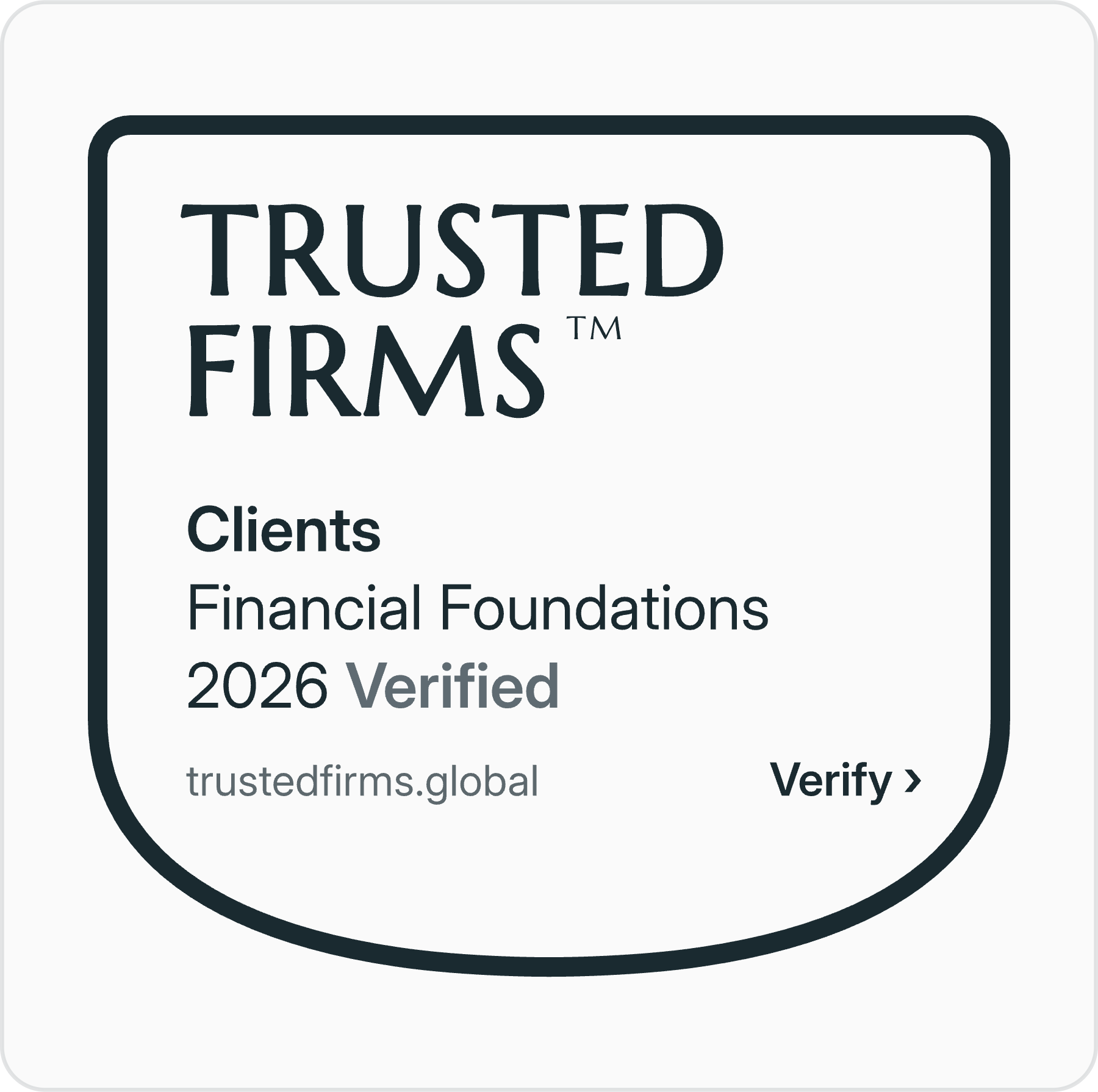 Mark for Financial Foundations, white card, any background