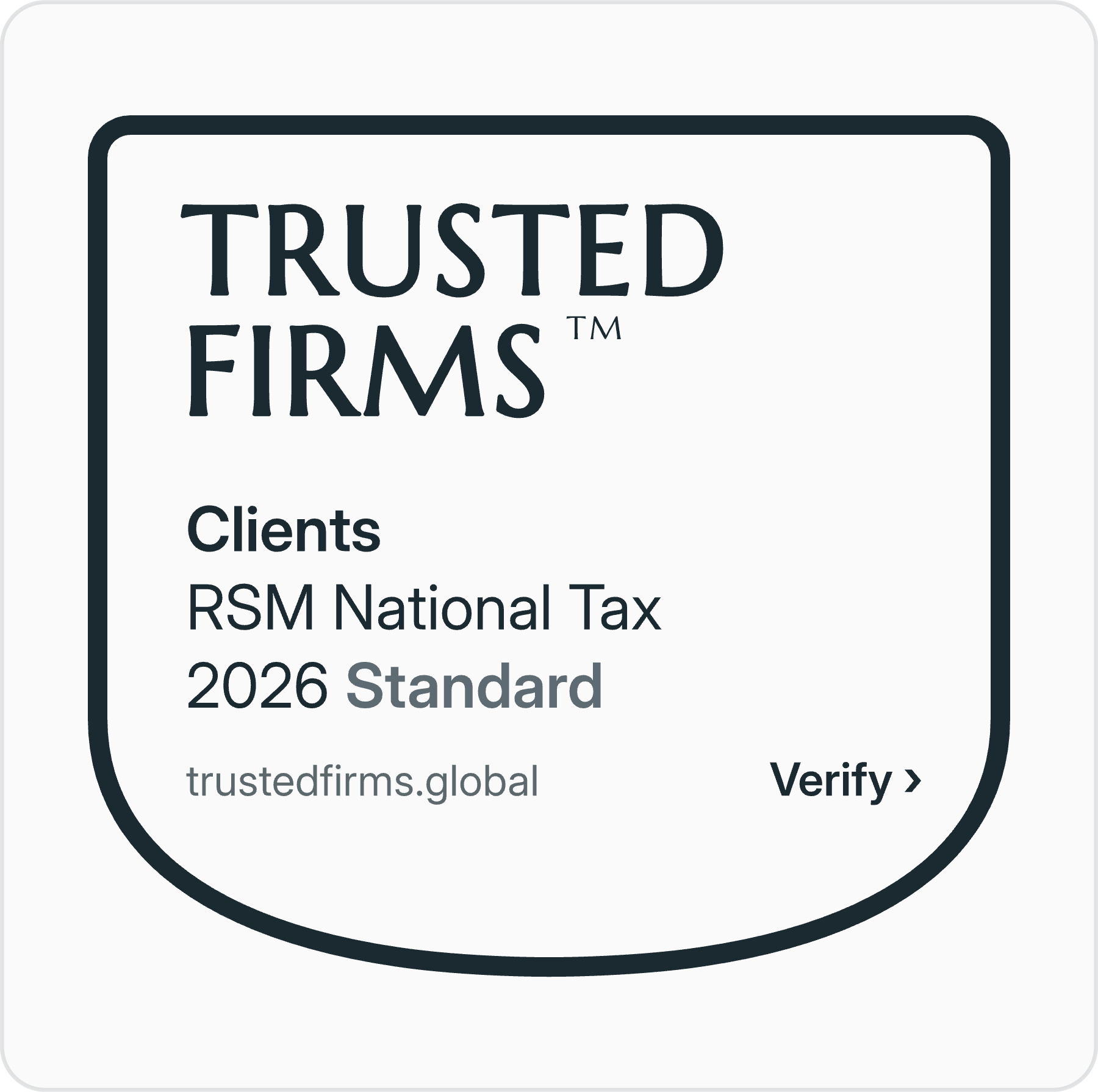 Mark for RSM National Tax, white card, any background