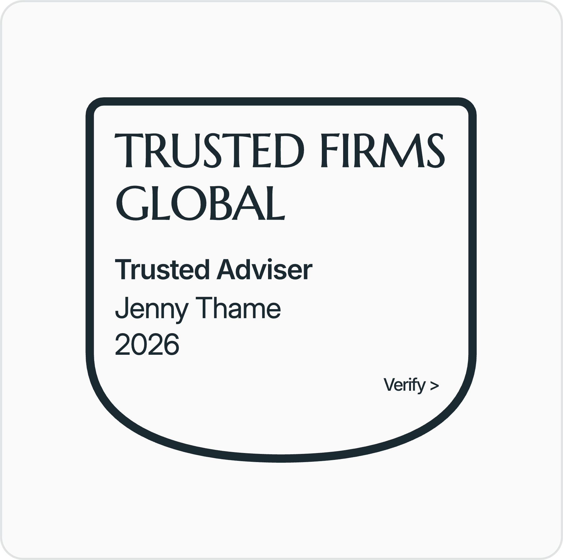 Trusted Firms — Jenny Thame